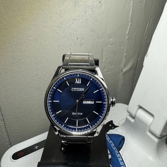 Citizen Silver Watch with Blue Dial - Picture 2 of 8